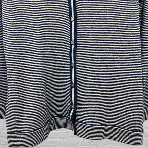 โจ J.Jill Striped Cardigan XL ๐ Black Wool Blend Button Front V-Neck ๐ - Picture 10 of 15